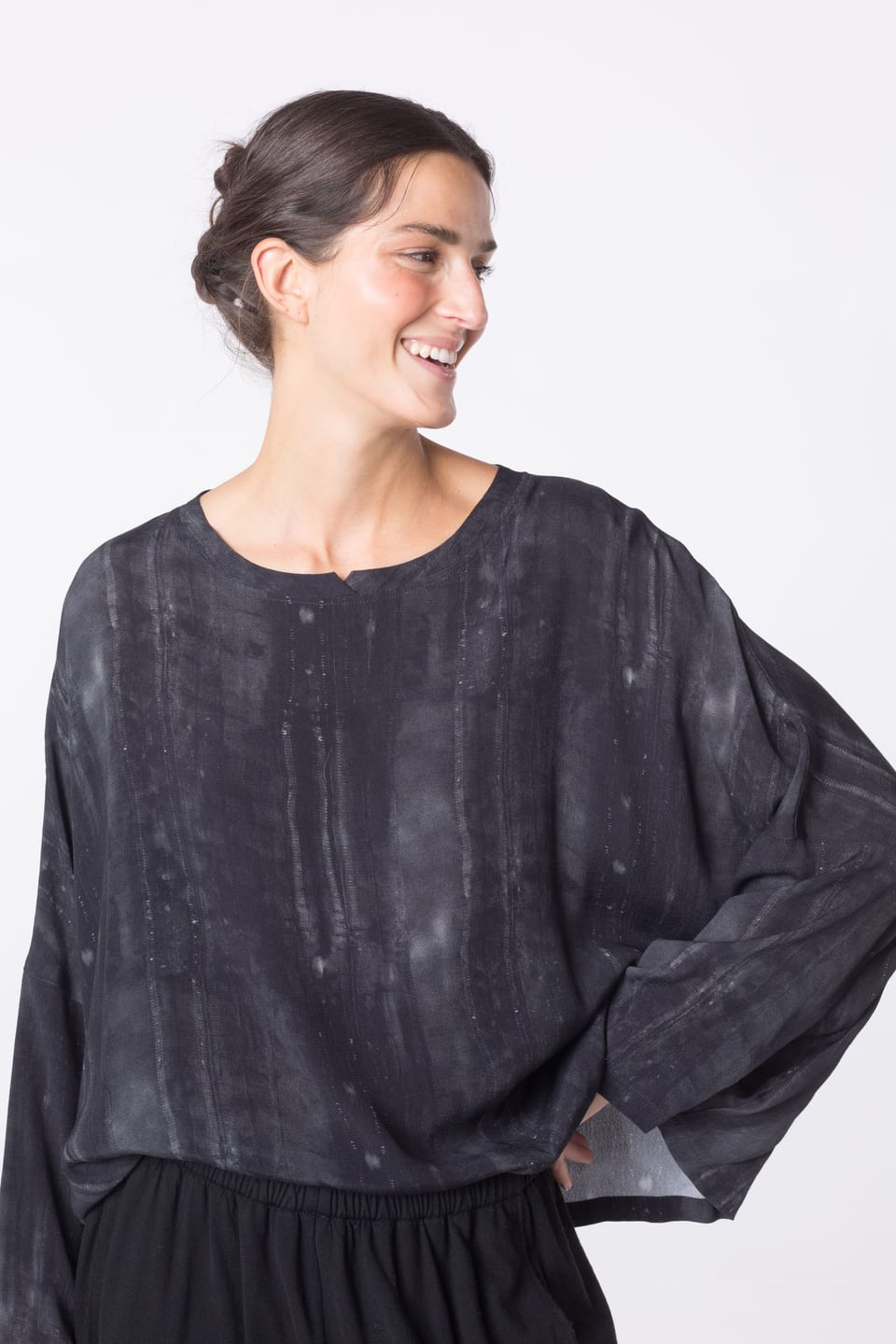 Blouse 422 - Printed pure viscose - 990BLACK - 10240710109