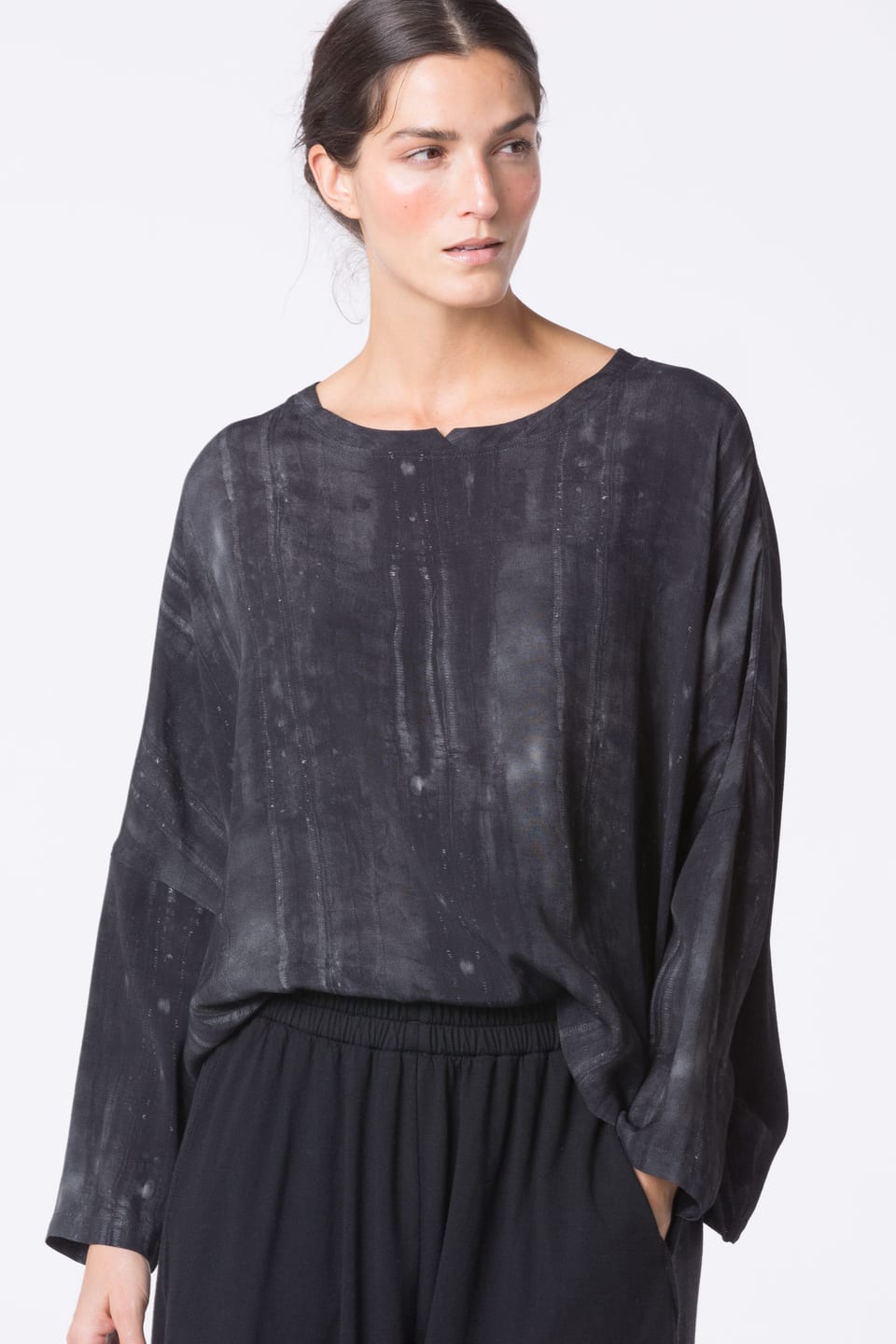 Blouse 422 - Printed pure viscose - 990BLACK - 10240710109