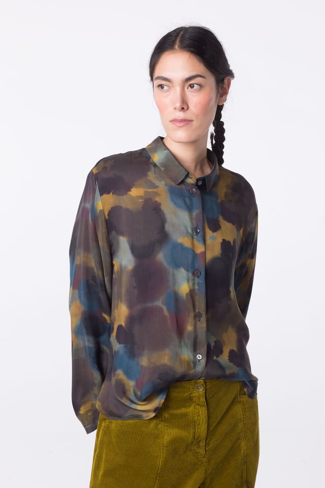 Blouse 423 - Printed pure cupro - 740BRASS - 10240710110