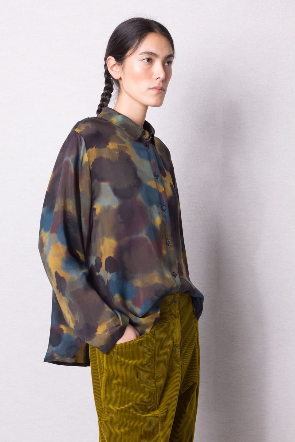 Bluse 423 - Mønstret cupro - 740BRASS - 10240710110