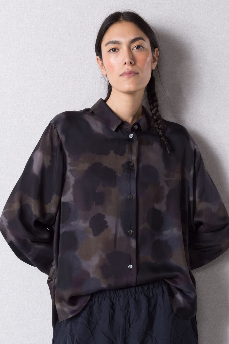 Bluse 423 - Mønstret cupro - 790YAK - 10240710110