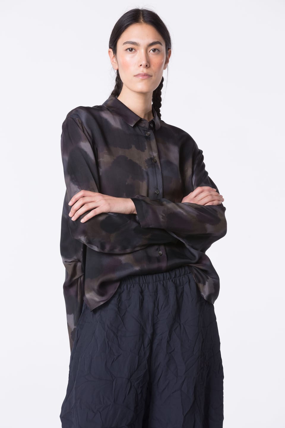 Bluse 423 - Mønstret cupro - 790YAK - 10240710110