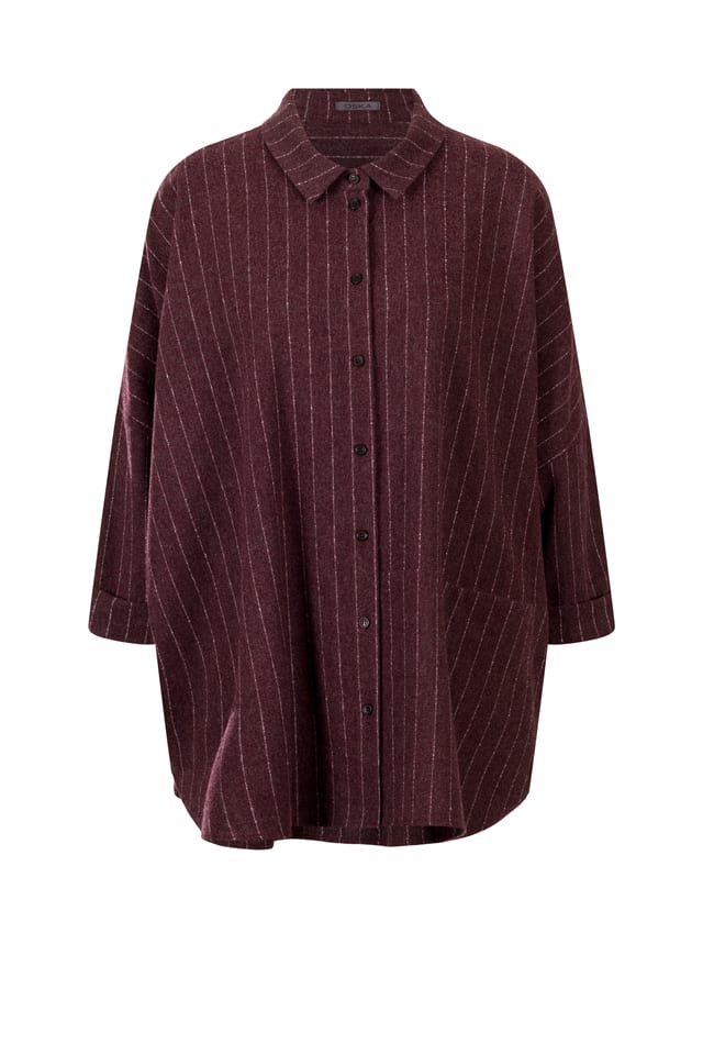 Bluse 424 - Wollmischung mit ECOVERO™ Viskose - 370WINE - 10240710111