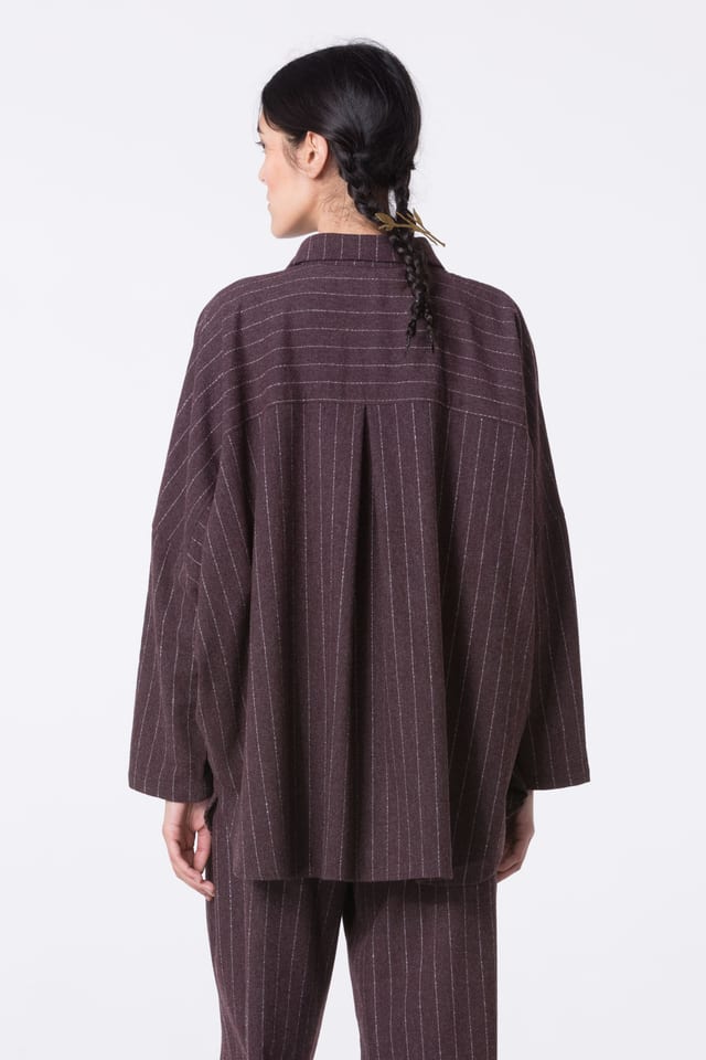 Blouse 424 - Wool blend with ECOVERO™ viscose - 370WINE - 10240710111