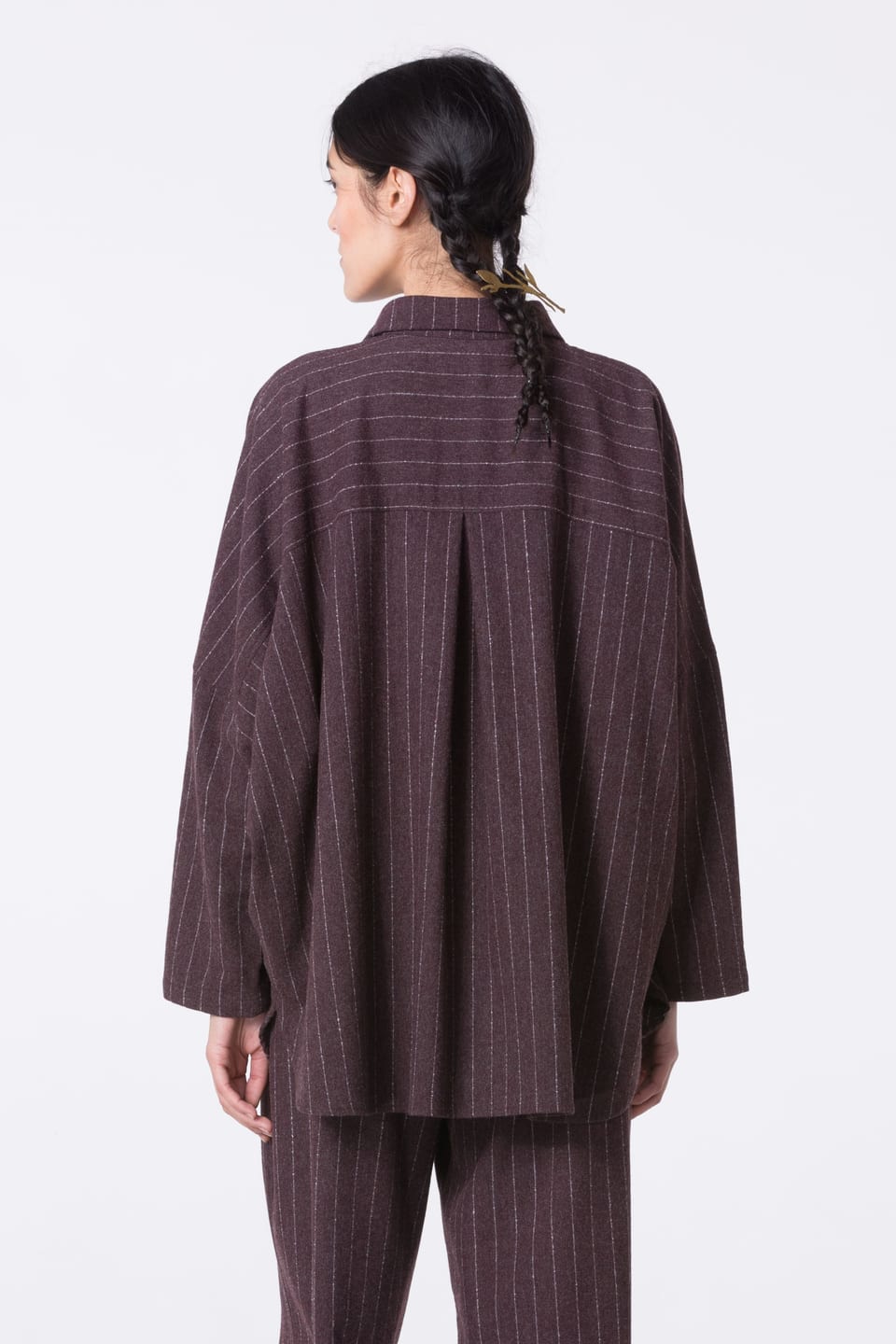 Blouse 424 - Wool blend with ECOVERO™ viscose - 370WINE - 10240710111