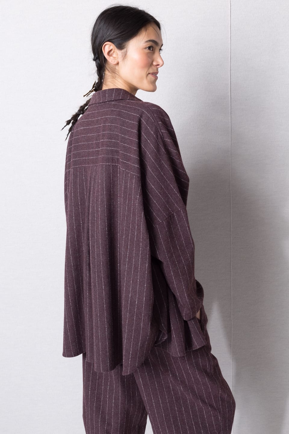 Blouse 424 - Wool blend with ECOVERO™ viscose - 370WINE - 10240710111