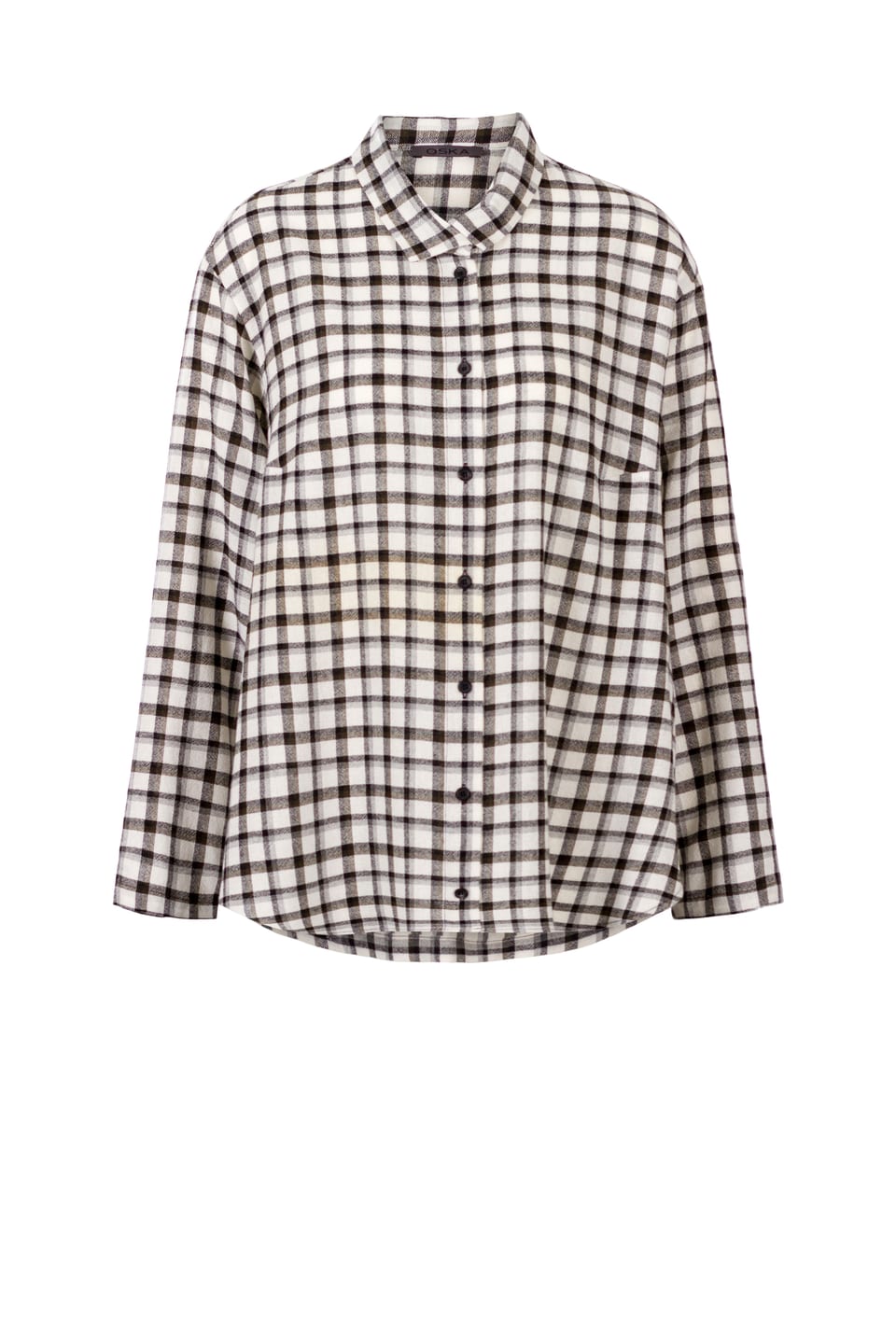 Blouse 425 - Checked wool-viscose blend - 120ECRU - 10240710112