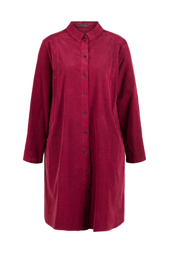 Dress 409 - Cotton needlecord with stretch - 342GARNET - 10240710114