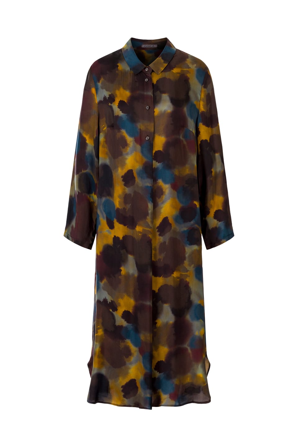 Dress 411 - Printed pure cupro - 740BRASS - 10240710116