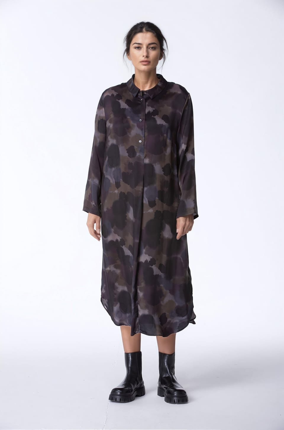 Dress 411 - Printed pure cupro - 790YAK - 10240710116