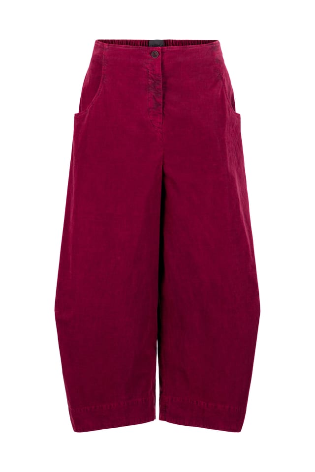 Trousers 430 - Cotton needlecord with stretch - 342GARNET - 10240710118