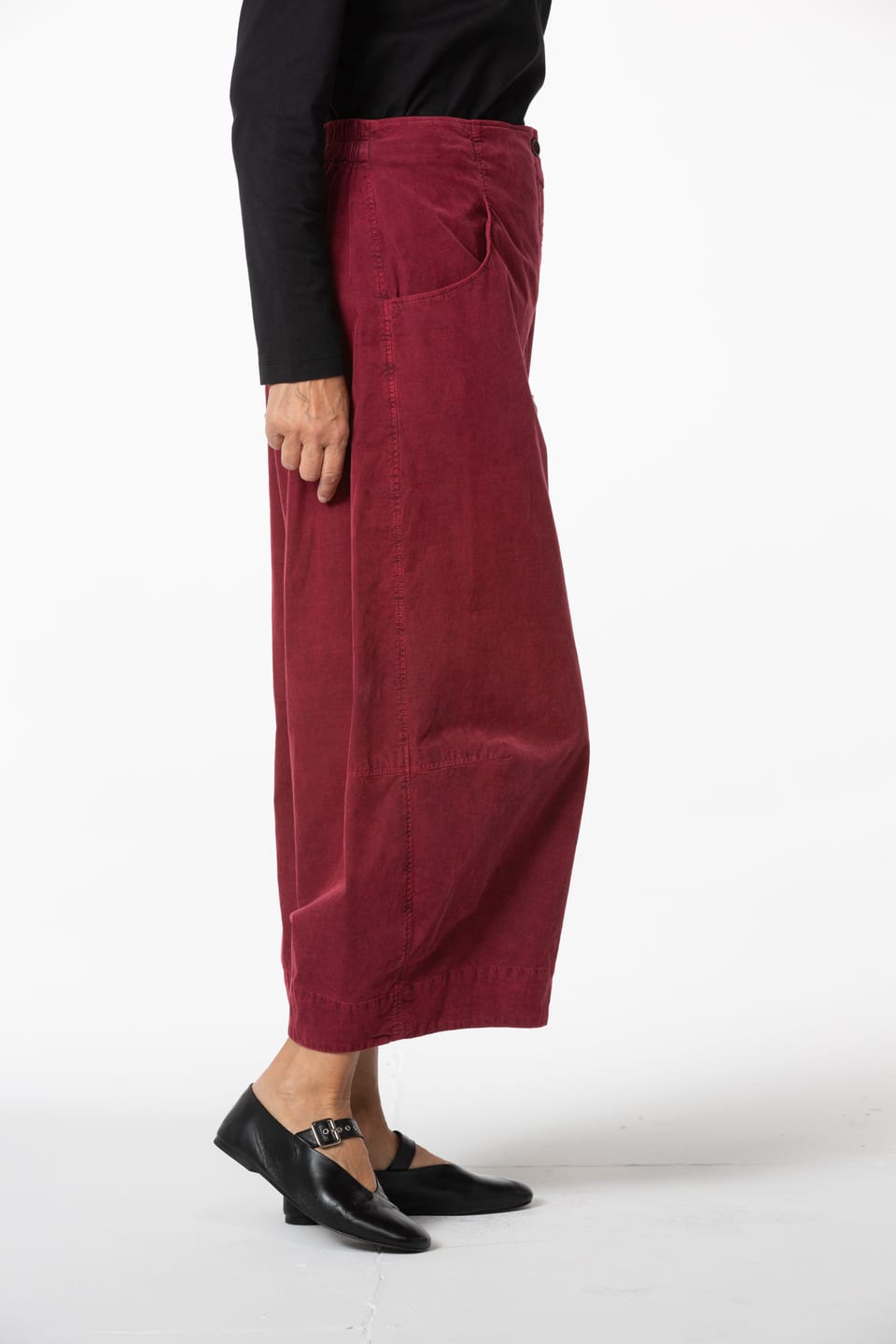 Trousers 430 - Cotton needlecord with stretch - 342GARNET - 10240710118