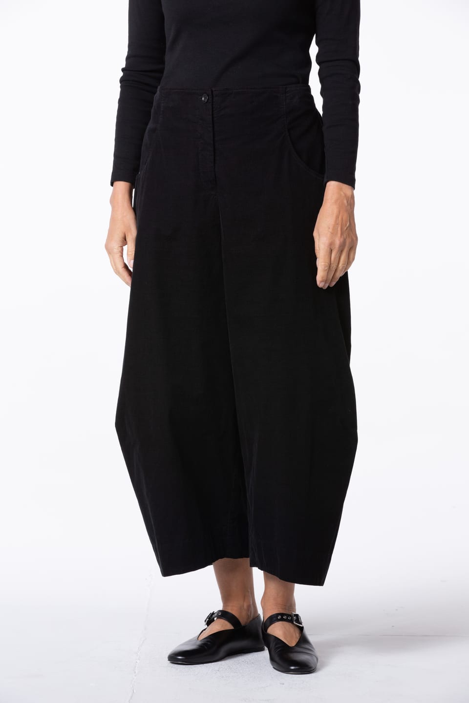 Trousers 430 - Cotton needlecord with stretch - 990BLACK - 10240710118