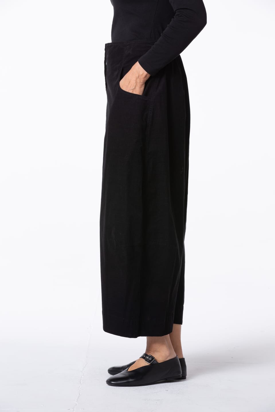 Trousers 430 - Cotton needlecord with stretch - 990BLACK - 10240710118