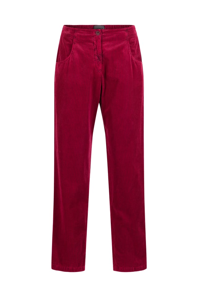 Kalhoty 431 - Manšestr z čisté bavlny - 342GARNET - 10240710119