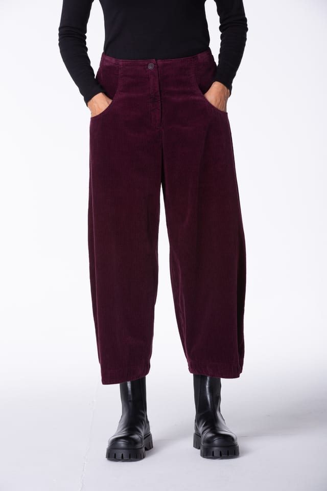 Trousers 432 - Pure cotton corduroy - 372WINE - 10240710120