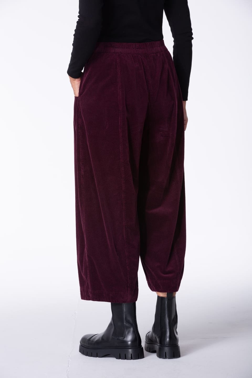 Trousers 432 - Pure cotton corduroy - 372WINE - 10240710120
