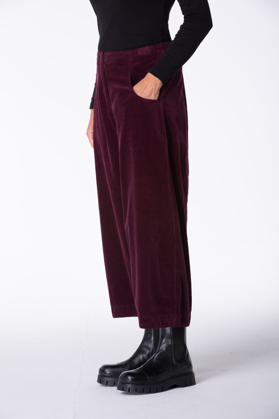 Trousers 432 - Pure cotton corduroy - 372WINE - 10240710120