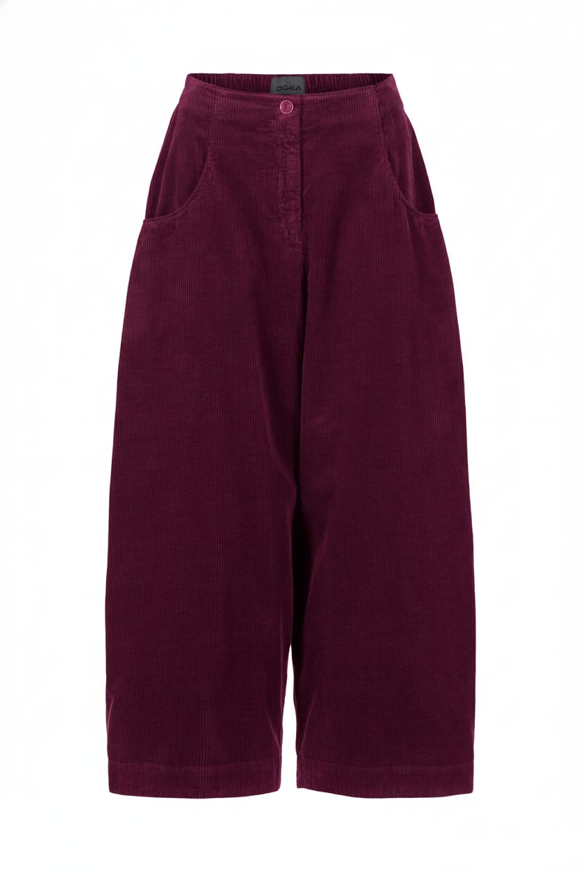 Trousers 432 - Pure cotton corduroy - 372WINE - 10240710120