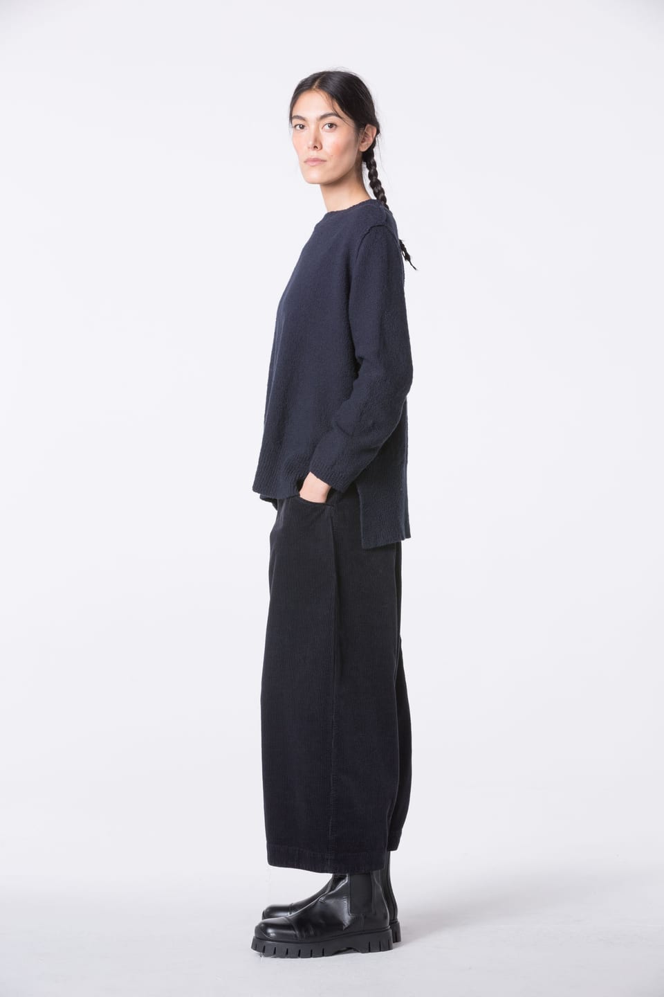 Trousers 432 - Pure cotton corduroy - 490NAVY - 10240710120