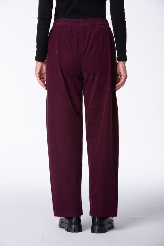Trousers 433 - Cotton needlecord with stretch - 372WINE - 10240710121