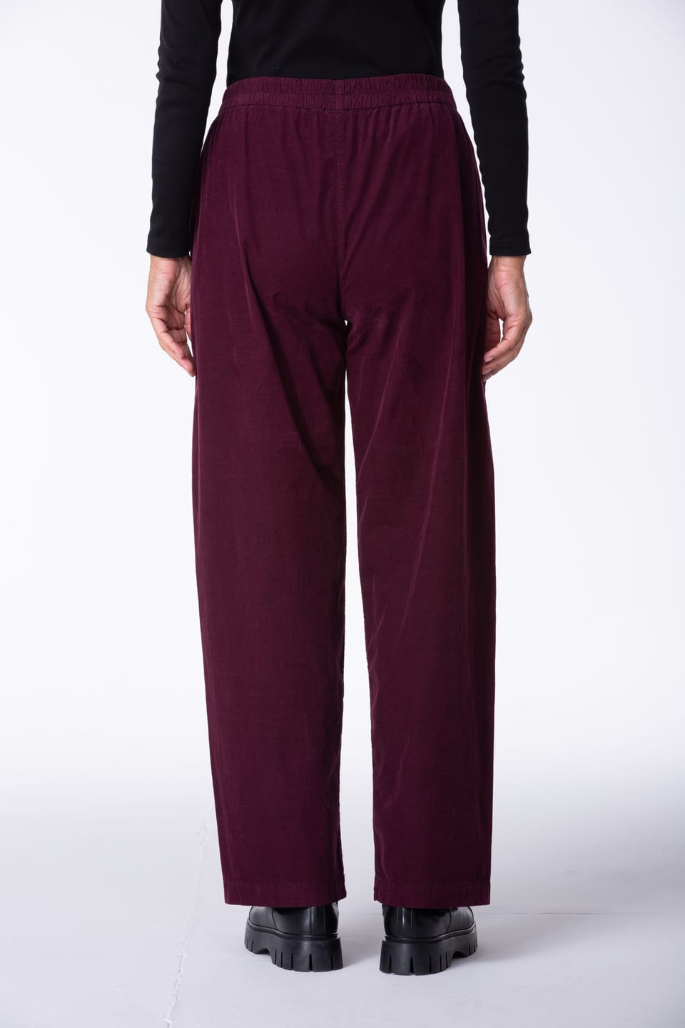 Trousers 433 - Cotton needlecord with stretch - 372WINE - 10240710121