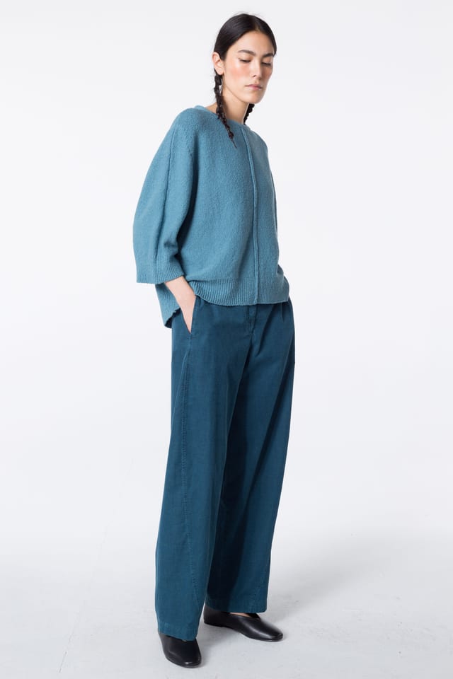 Trousers 433 - Cotton needlecord with stretch - 552STREAM - 10240710121