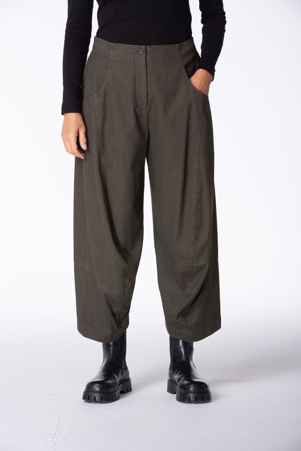 Kalhoty 435 - Bavlněná směs ECOVERO™ viskózy se strečem - 772LICHEN - 10240710123