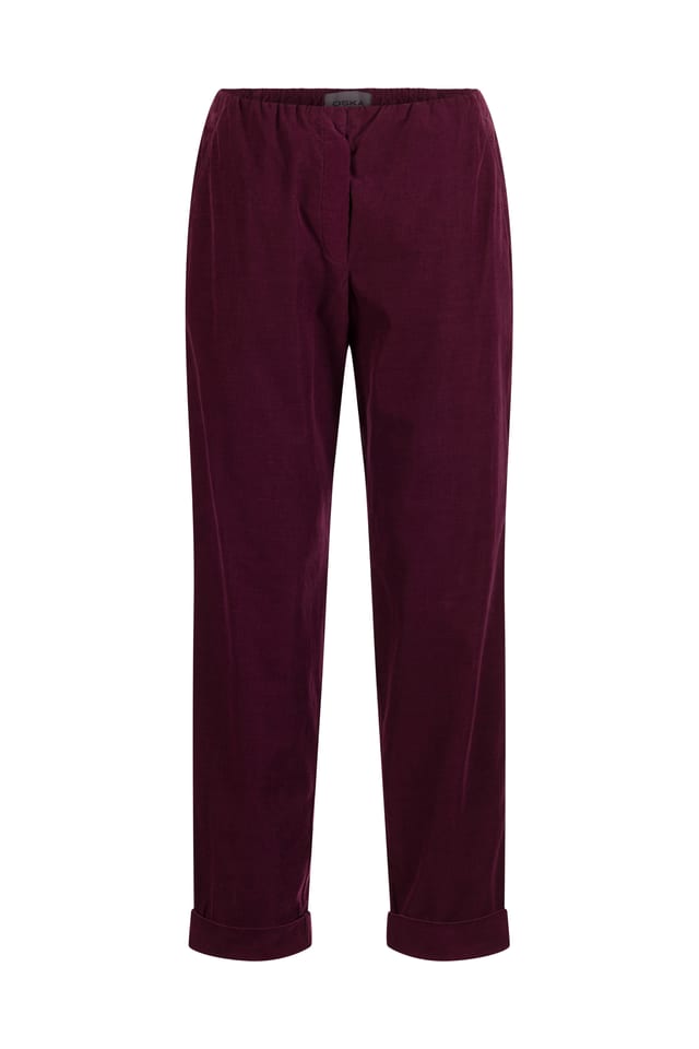 Trousers 436 - Cotton needlecord with stretch - 372WINE - 10240710124