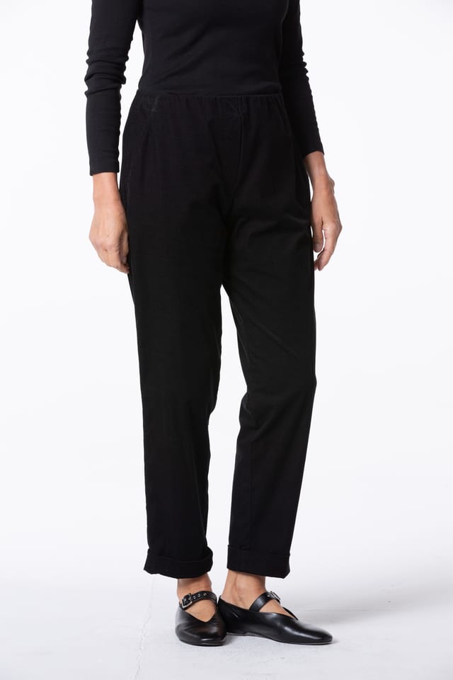 Hose 436 - Elastischer Baumwoll-Feincord - 990BLACK - 10240710124