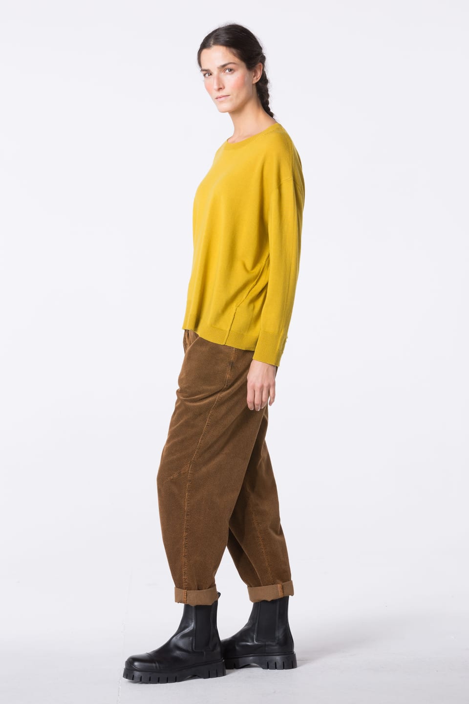Kalhoty 437 - Manšestr z čisté bavlny - 852SISAL - 10240710125