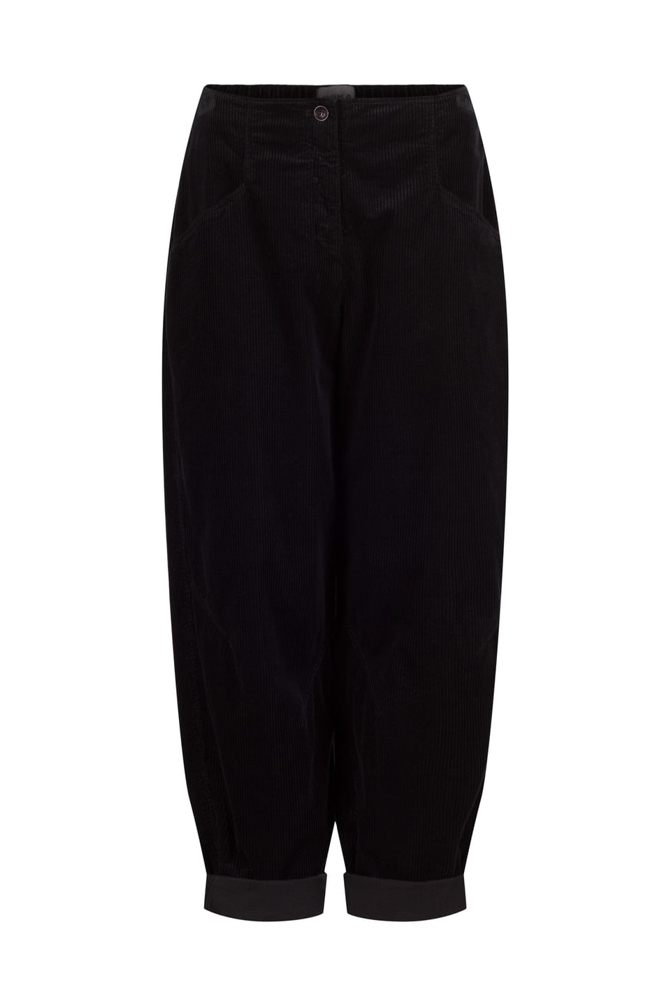 Kalhoty 437 - Manšestr z čisté bavlny - 990BLACK - 10240710125