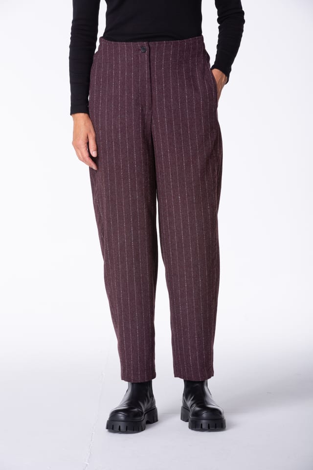 Trousers 440 - Wool blend with ECOVERO™ viscose - 370WINE - 10240710128