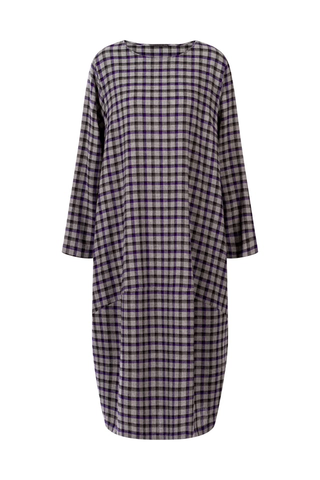 Dress 414 - Checked wool-viscose blend - 480ACAI - 10240710129