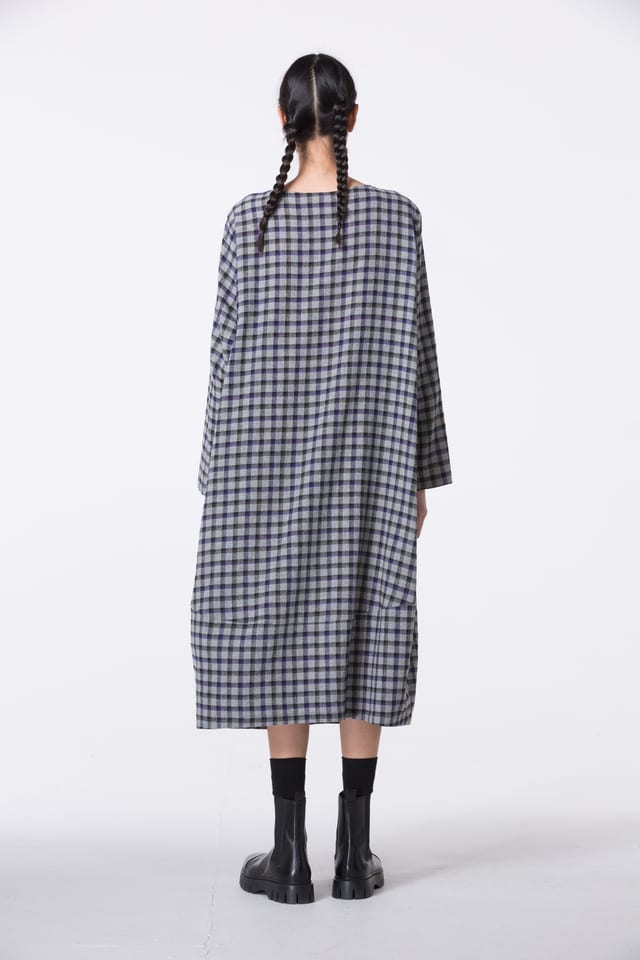 Dress 414 - Checked wool-viscose blend - 480ACAI - 10240710129