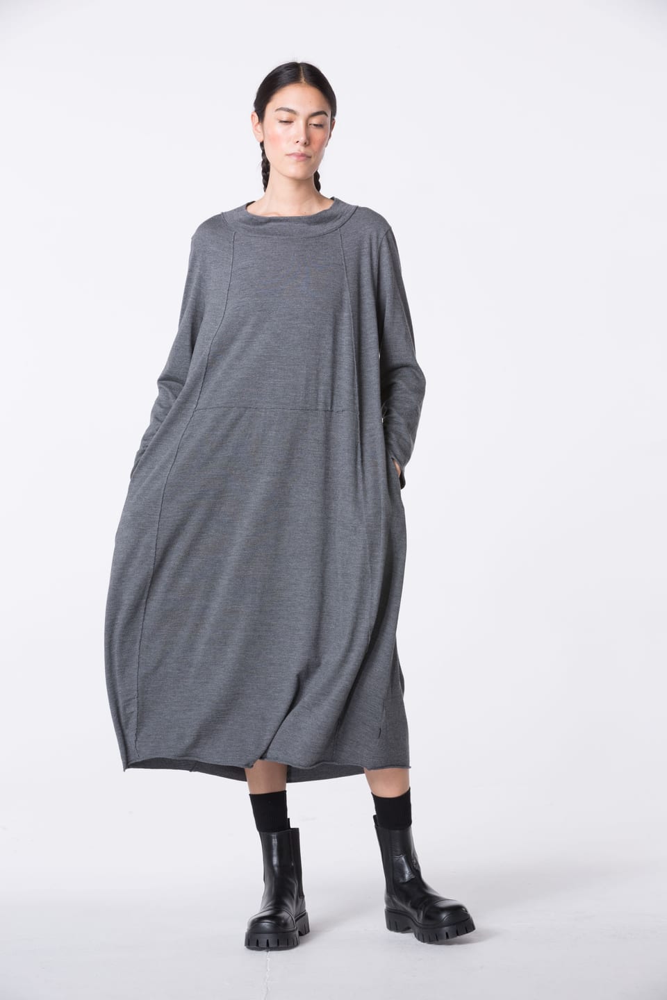 Dress 415 wash - TENCEL™ Wool jersey - 980MOUNTAIN - 10240710130