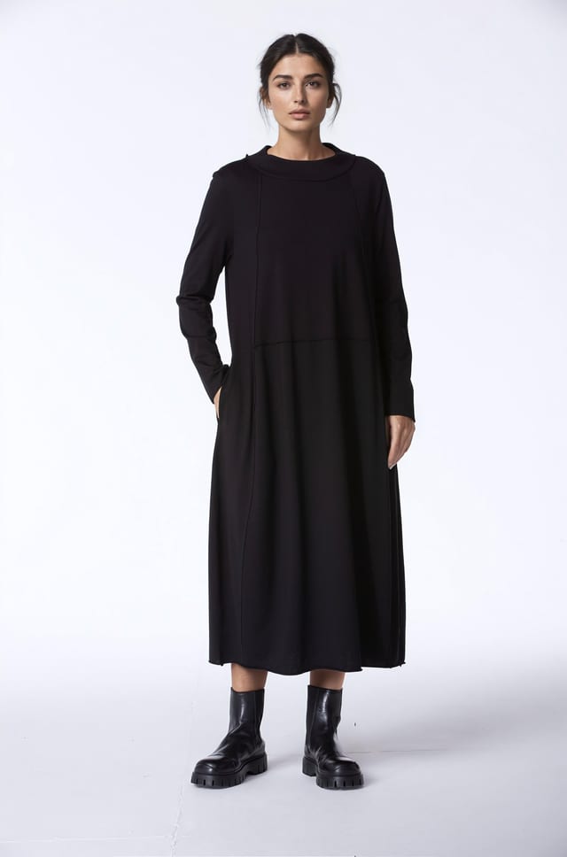 Dress 415 wash - TENCEL™ Wool jersey - 990BLACK - 10240710130