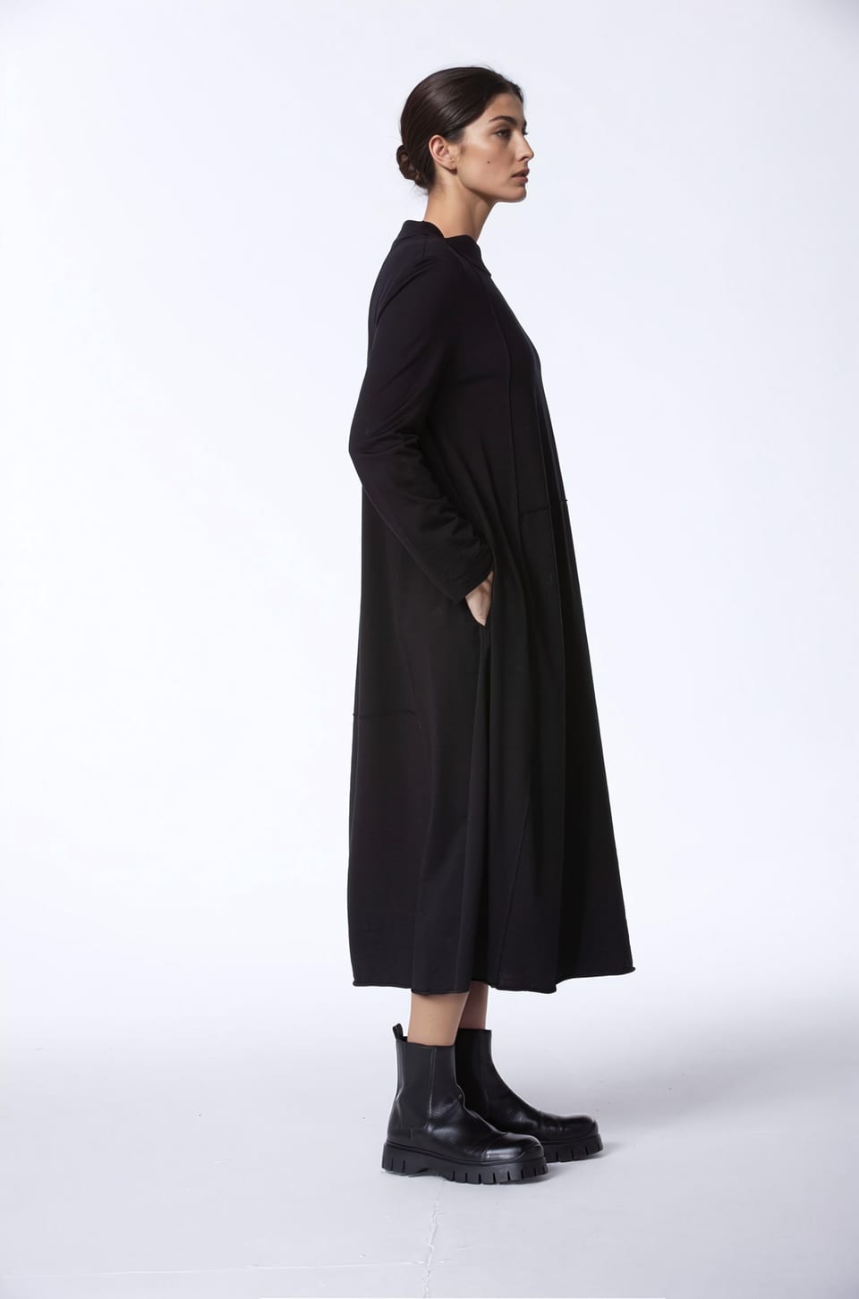 Dress 415 wash - TENCEL™ Wool jersey - 990BLACK - 10240710130
