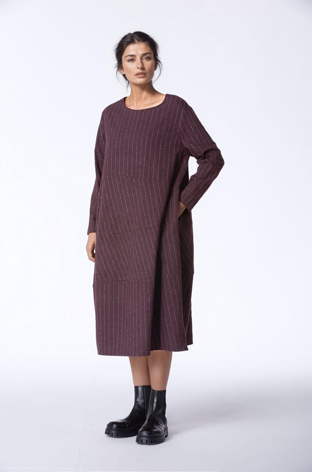 Dress 417 - Wool blend with ECOVERO™ viscose - 370WINE - 10240710132