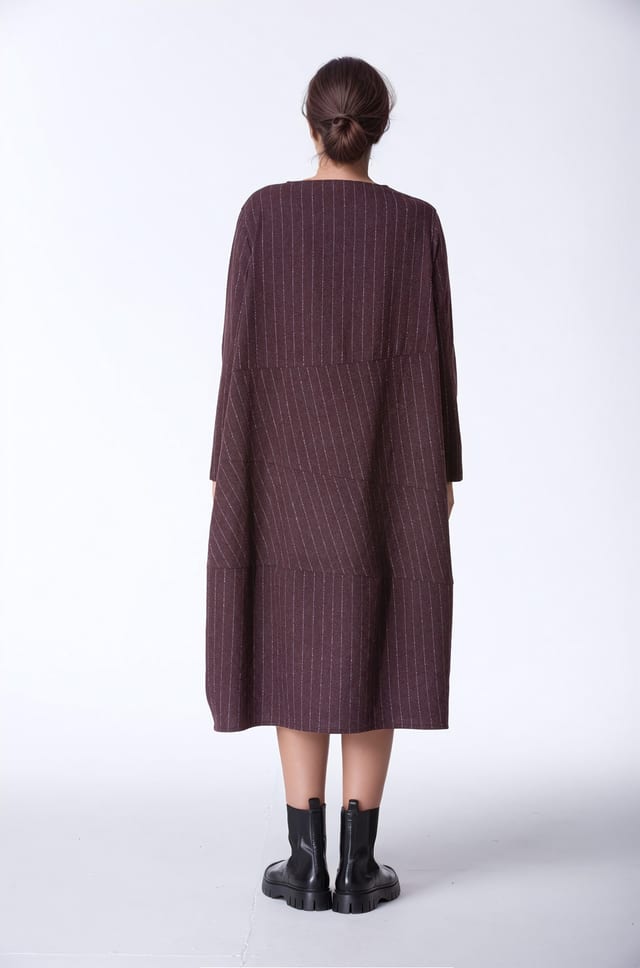 Dress 417 - Wool blend with ECOVERO™ viscose - 370WINE - 10240710132