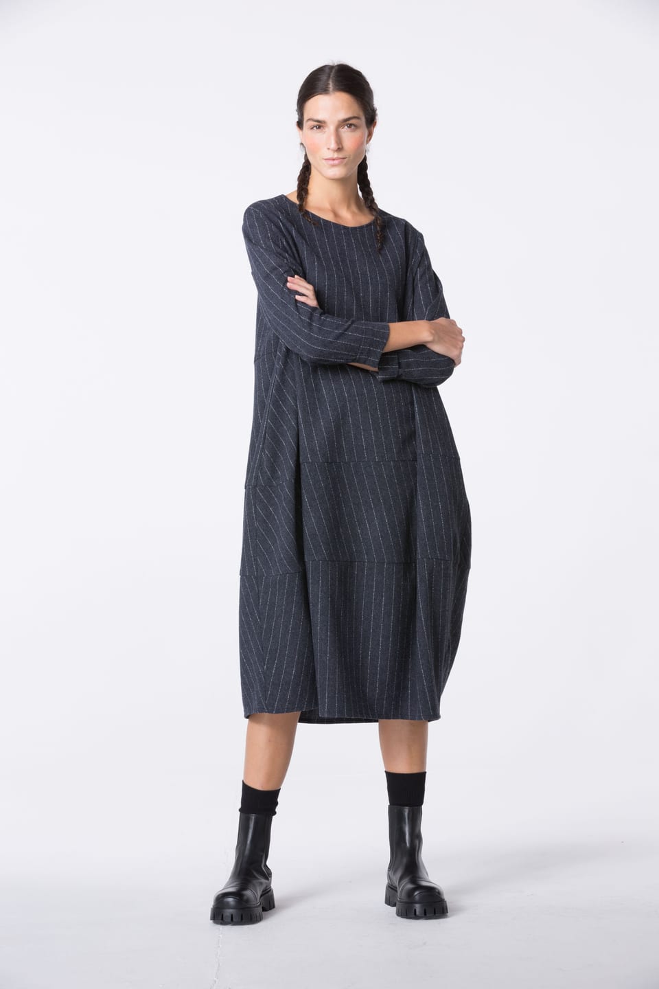Šaty 417 - Směs vlny s viskózou ECOVERO™ - 490NAVY - 10240710132
