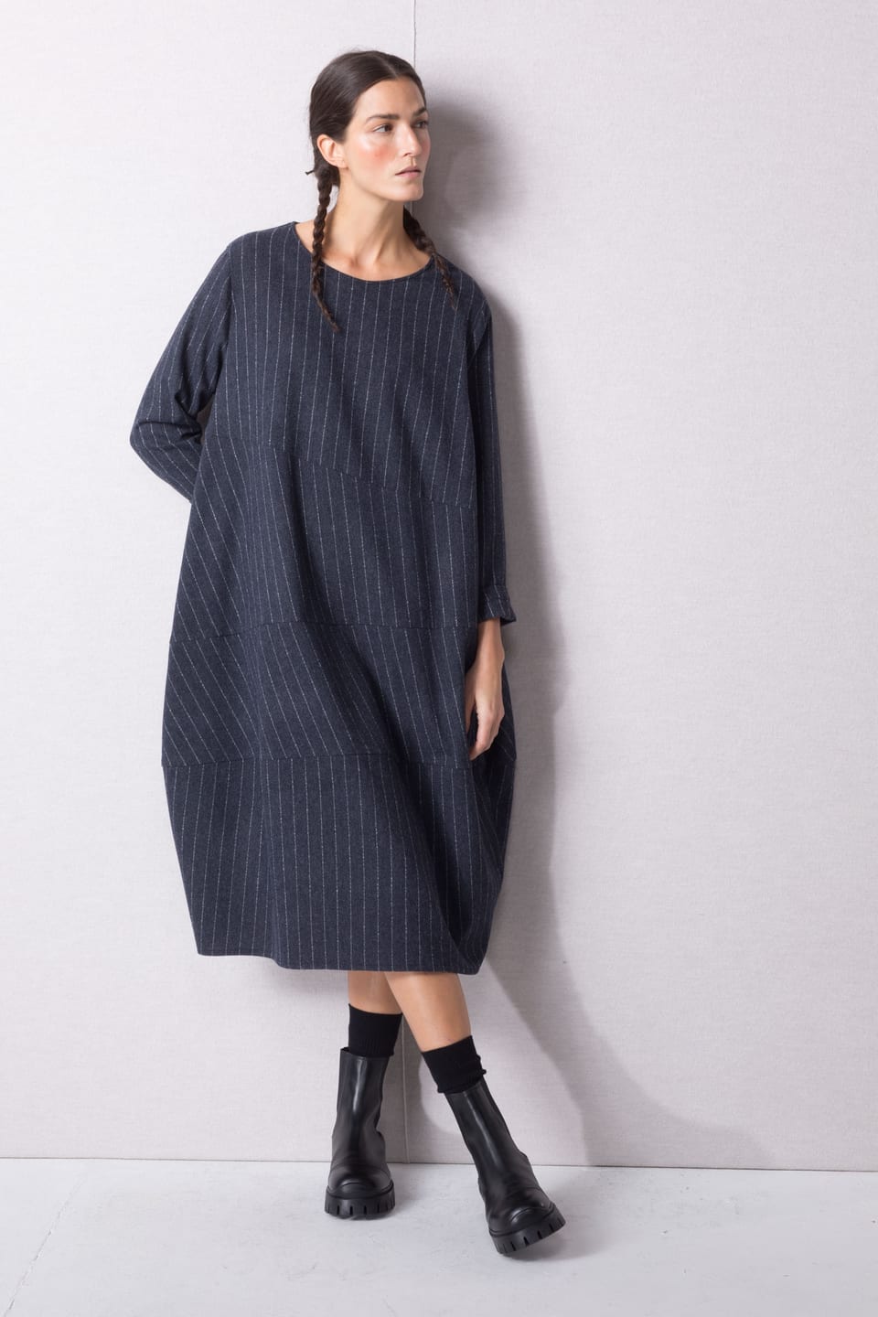 Šaty 417 - Směs vlny s viskózou ECOVERO™ - 490NAVY - 10240710132