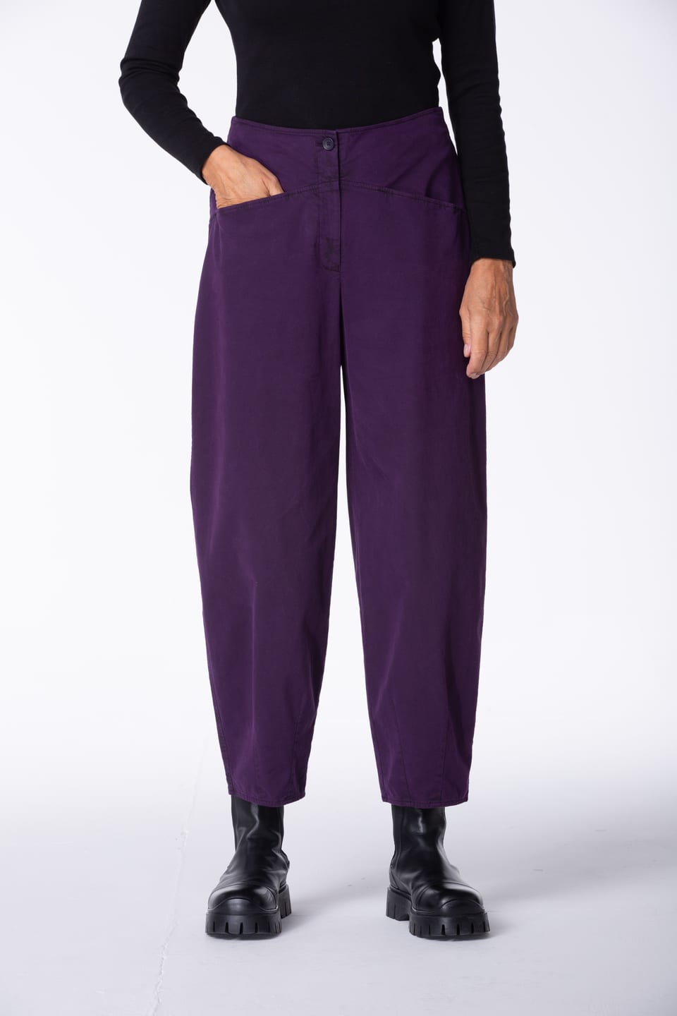 Trousers 442 - TENCEL™ Lyocell - cotton blend with stretch - 482ACAI - 10240710140