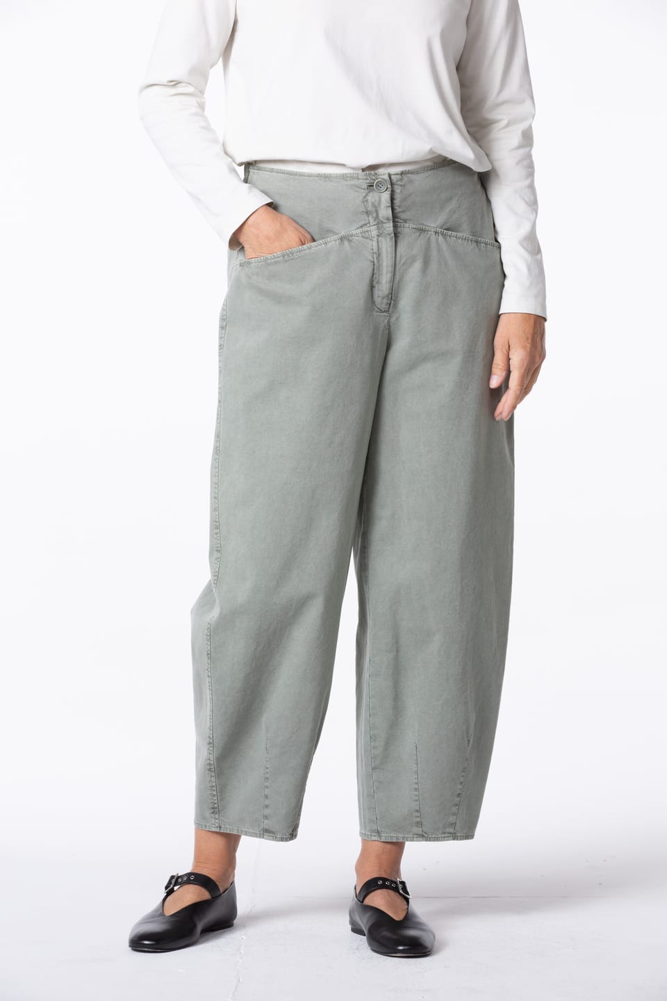 Trousers 442 - TENCEL™ Lyocell - cotton blend with stretch - 632HERBAL - 10240710140