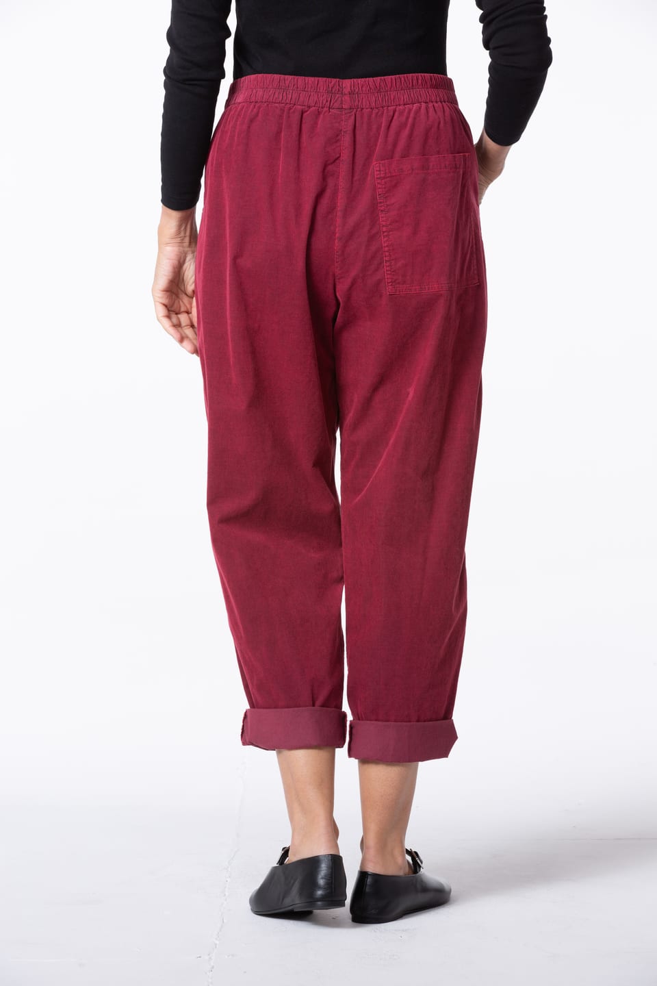 Trousers 444 - Cotton needlecord with stretch - 342GARNET - 10240710142