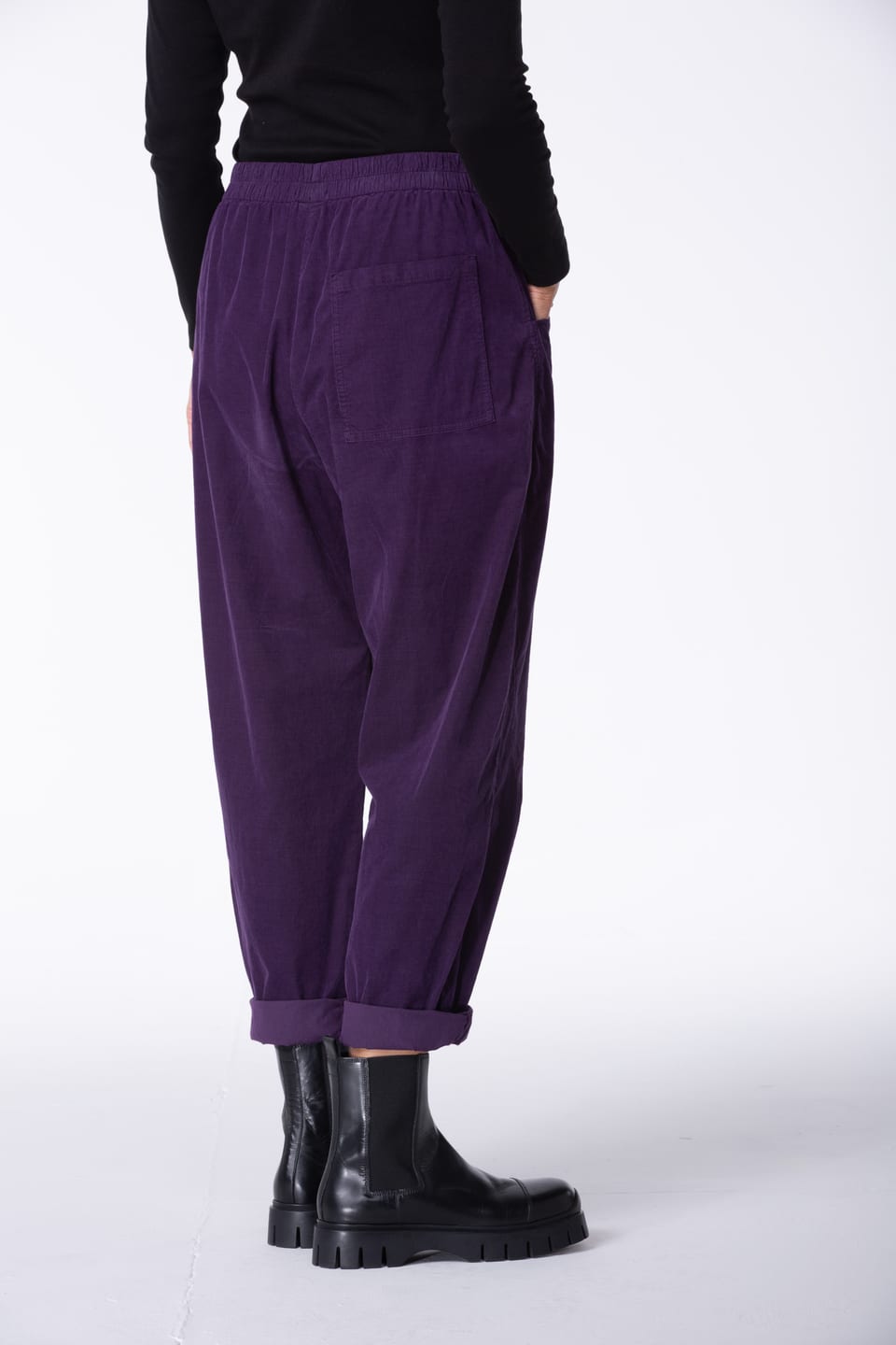 Trousers 444 - Cotton needlecord with stretch - 482ACAI - 10240710142