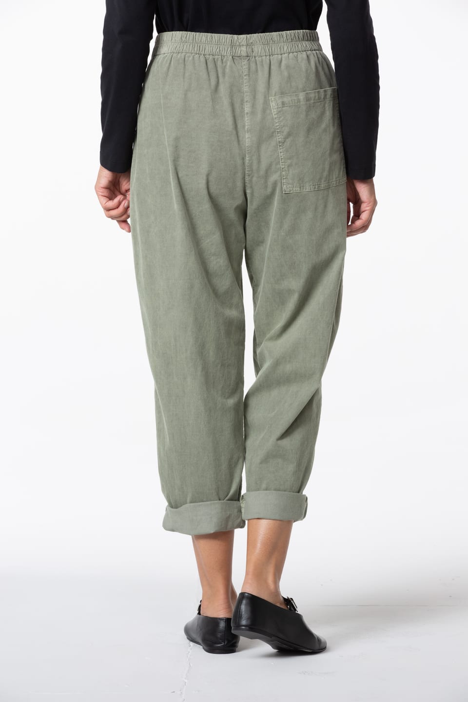 Trousers 444 - Cotton needlecord with stretch - 632HERBAL - 10240710142