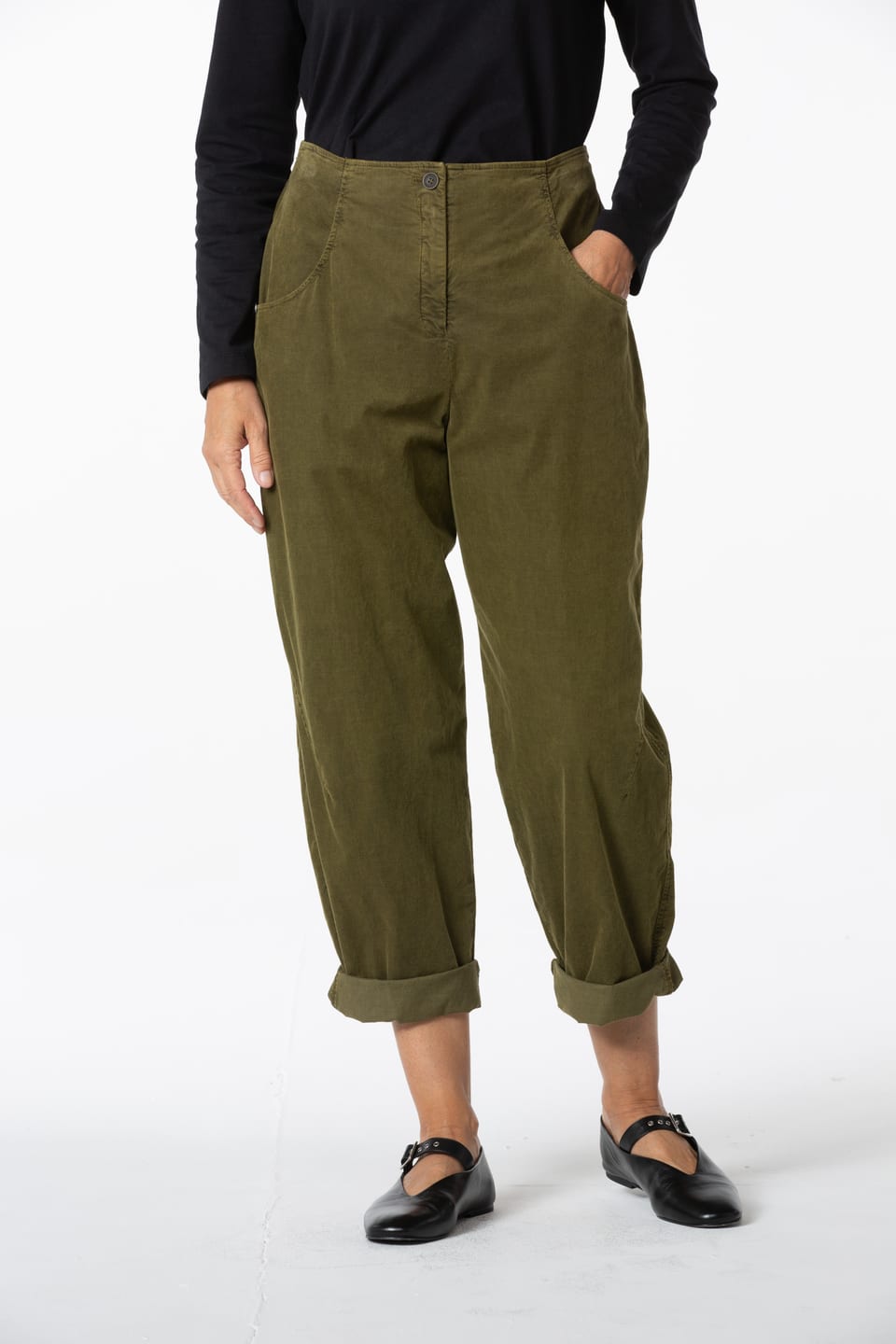 Trousers 444 - Cotton needlecord with stretch - 752HIGHLAND - 10240710142