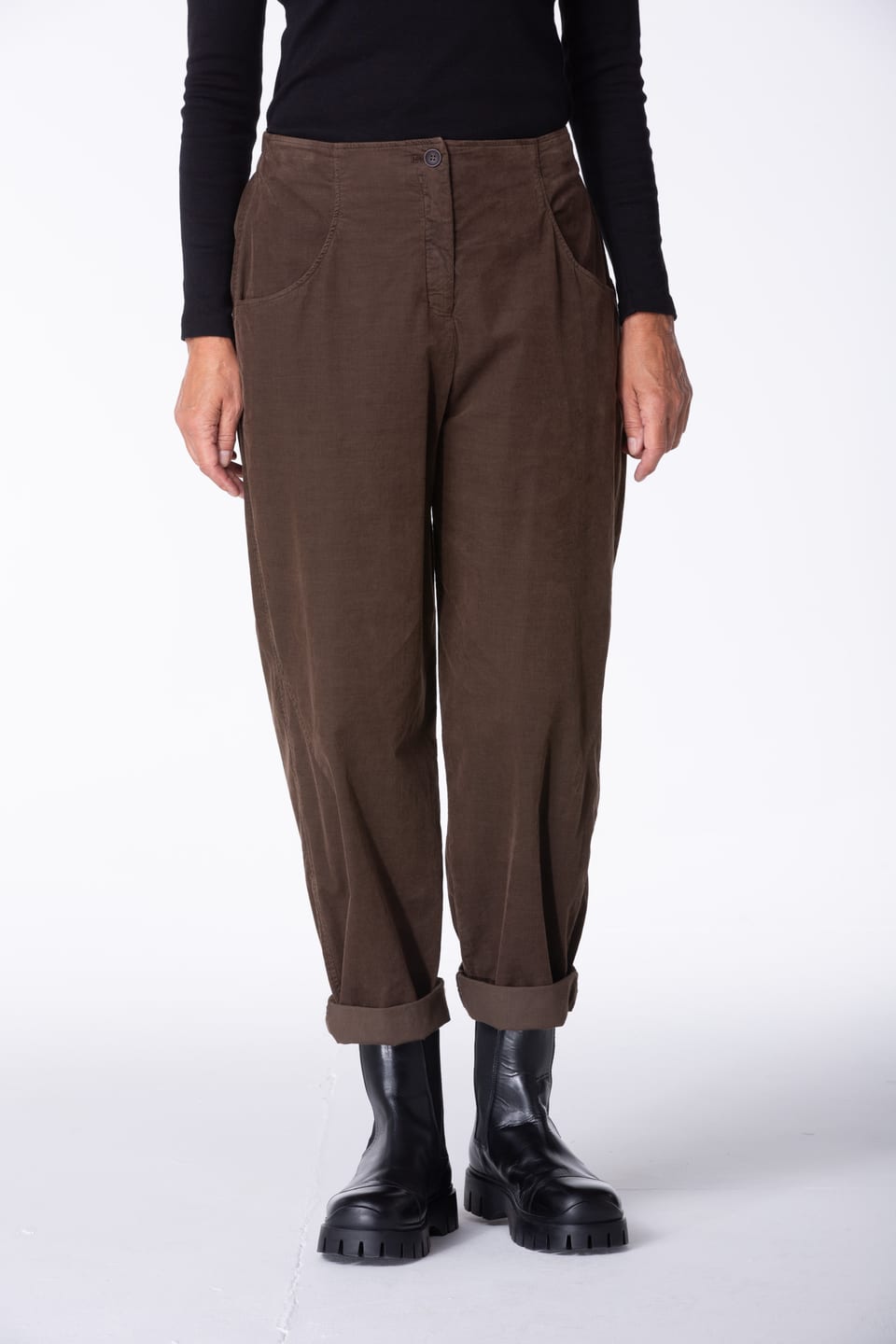 Trousers 444 - Cotton needlecord with stretch - 792YAK - 10240710142
