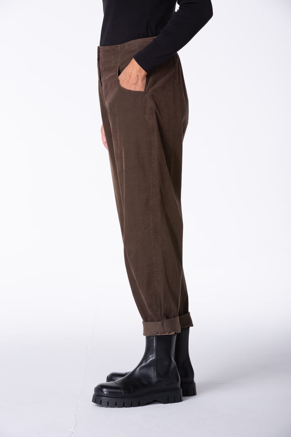 Trousers 444 - Cotton needlecord with stretch - 792YAK - 10240710142